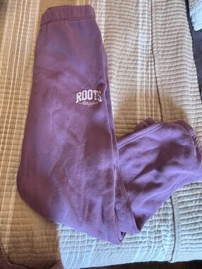 Roots Kids Lavender-Purple Sweatpants with Logo